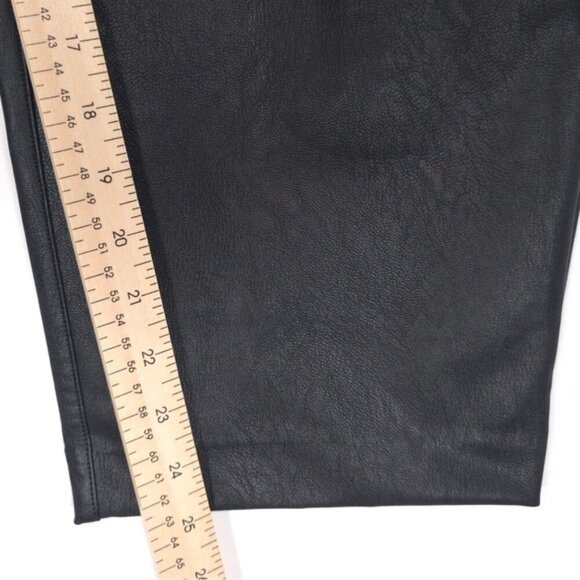 NWT SPANX II Slim Straight Faux Leather Pant Luxe Black 20528Q Women's 1X PETITE - Picture 9 of 14
